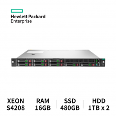 HPE 프로라이언트 서버 DL360 GEN10 8SFF (S4208/16GB/SSD 480GB/HDD 1TB x2 RAID)