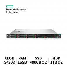 HPE 프로라이언트 서버 DL360 GEN10 8SFF (S4208/16GB/SSD 480GB x2/HDD 1TB x2)