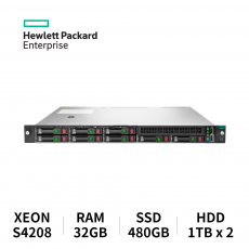 HPE 프로라이언트 서버 DL360 GEN10 8SFF (S4208/32GB/SSD 480GB/HDD 1TB x2 RAID)