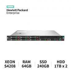 HPE 프로라이언트 서버 DL360 GEN10 8SFF (S4208/64GB/SSD 240GB/HDD 1TB x2 RAID)