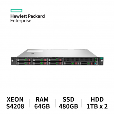 HPE 프로라이언트 서버 DL360 GEN10 8SFF (S4208/64GB/SSD 480GB/HDD 1TB x2 RAID)